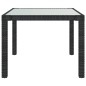 vidaXL Mesa jardín vidrio templado ratán sintético 90x90x75 cm negro