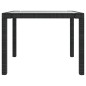 vidaXL Mesa jardín vidrio templado ratán sintético 90x90x75 cm negro