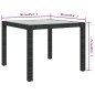 vidaXL Mesa jardín vidrio templado ratán sintético 90x90x75 cm negro