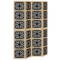vidaXL Biombo separador 4 paneles madera maciza Paulownia marrón negro vidaXL Biombo separador 4 paneles madera maciza Paulownia marrón negro