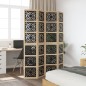 vidaXL Biombo separador 4 paneles madera maciza Paulownia marrón negro vidaXL Biombo separador 4 paneles madera maciza Paulownia marrón negro