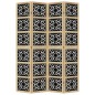 vidaXL Biombo separador 4 paneles madera maciza Paulownia marrón negro vidaXL Biombo separador 4 paneles madera maciza Paulownia marrón negro