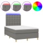 vidaXL Cama box spring con colchón y LED tela marrón oscuro 120x190 cm vidaXL Cama box spring con colchón y LED tela marrón oscuro 120x190 cm