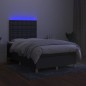 vidaXL Cama box spring con colchón y LED tela marrón oscuro 120x190 cm vidaXL Cama box spring con colchón y LED tela marrón oscuro 120x190 cm