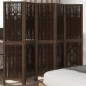 vidaXL Biombo separador de 5 paneles madera paulownia marrón oscuro vidaXL Biombo separador de 5 paneles madera paulownia marrón oscuro