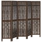 vidaXL Biombo separador de 5 paneles madera paulownia marrón oscuro vidaXL Biombo separador de 5 paneles madera paulownia marrón oscuro