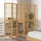 vidaXL Biombo separador de 6 paneles madera maciza paulownia marrón vidaXL Biombo separador de 6 paneles madera maciza paulownia marrón