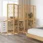 vidaXL Biombo separador de 6 paneles madera maciza paulownia marrón vidaXL Biombo separador de 6 paneles madera maciza paulownia marrón