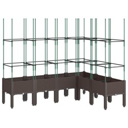 vidaXL Jardinera con enrejado PP marrón 160x120x142,5 cm