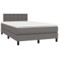 vidaXL Cama box spring con colchón cuero sintético gris 120x190 cm