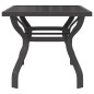 vidaXL Mesa de jardín acero y vidrio gris y negro 140x70x70 cm vidaXL Mesa de jardín acero y vidrio gris y negro 140x70x70 cm