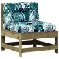 vidaXL Juego de muebles jardín 7 pzas y cojines madera pino impregnada vidaXL Juego de muebles jardín 7 pzas y cojines madera pino impregnada