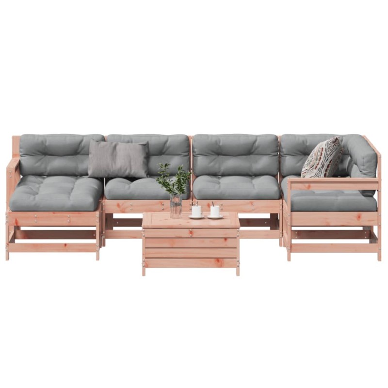 vidaXL Juego de muebles jardín 7 pzas y cojines madera abeto Douglas vidaXL Juego de muebles jardín 7 pzas y cojines madera abeto Douglas