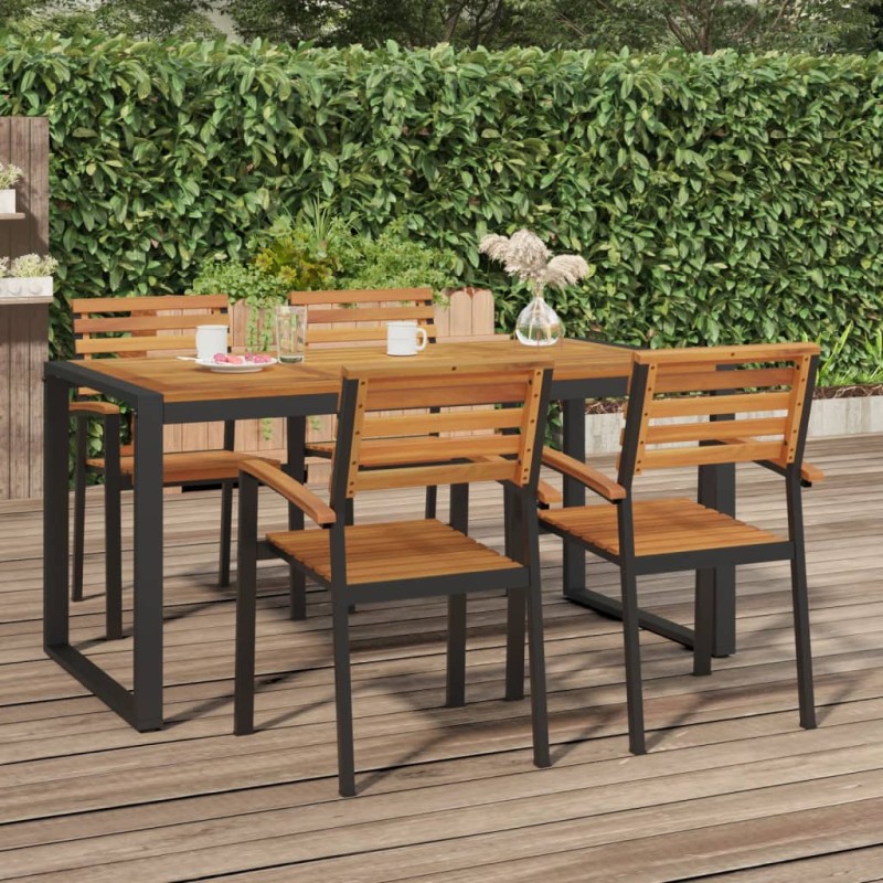 vidaXL Mesa de jardín con patas en U madera maciza acacia 160x80x75 cm vidaXL Mesa de jardín con patas en U madera maciza acacia 160x80x75 cm