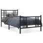 vidaXL Estructura de cama con cabecero y estribo metal negro 100x200cm vidaXL Estructura de cama con cabecero y estribo metal negro 100x200cm