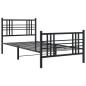 vidaXL Estructura de cama con cabecero y estribo metal negro 90x200 cm vidaXL Estructura de cama con cabecero y estribo metal negro 90x200 cm