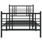 vidaXL Estructura de cama con cabecero y estribo metal negro 90x200 cm vidaXL Estructura de cama con cabecero y estribo metal negro 90x200 cm