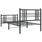 vidaXL Estructura de cama con cabecero y estribo metal negro 90x200 cm vidaXL Estructura de cama con cabecero y estribo metal negro 90x200 cm