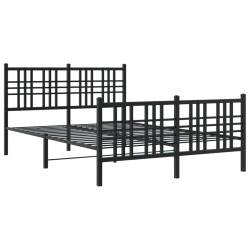 vidaXL Estructura de cama cabecero y estribo metal negro 120x200 cm