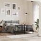 vidaXL Estructura de cama cabecero y estribo metal negro 120x200 cm vidaXL Estructura de cama cabecero y estribo metal negro 120x200 cm