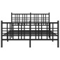 vidaXL Estructura de cama cabecero y estribo metal negro 120x200 cm vidaXL Estructura de cama cabecero y estribo metal negro 120x200 cm