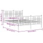 vidaXL Estructura de cama cabecero y estribo metal negro 120x200 cm vidaXL Estructura de cama cabecero y estribo metal negro 120x200 cm