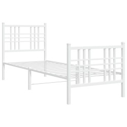 vidaXL Estructura cama metal con cabecero y pie cama blanca 80x200 cm