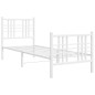 vidaXL Estructura cama metal con cabecero y pie cama blanca 80x200 cm vidaXL Estructura cama metal con cabecero y pie cama blanca 80x200 cm