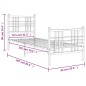 vidaXL Estructura cama metal con cabecero y pie cama blanca 80x200 cm vidaXL Estructura cama metal con cabecero y pie cama blanca 80x200 cm