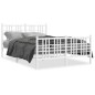 vidaXL Estructura cama metal con cabecero y estribo blanco 120x200 cm vidaXL Estructura cama metal con cabecero y estribo blanco 120x200 cm