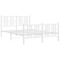 vidaXL Estructura cama metal con cabecero y estribo blanco 120x200 cm vidaXL Estructura cama metal con cabecero y estribo blanco 120x200 cm