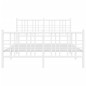 vidaXL Estructura cama metal con cabecero y estribo blanco 120x200 cm vidaXL Estructura cama metal con cabecero y estribo blanco 120x200 cm