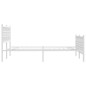 vidaXL Estructura cama metal con cabecero y estribo blanco 120x200 cm vidaXL Estructura cama metal con cabecero y estribo blanco 120x200 cm