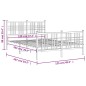 vidaXL Estructura cama metal con cabecero y estribo blanco 120x200 cm vidaXL Estructura cama metal con cabecero y estribo blanco 120x200 cm