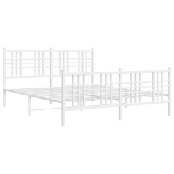 vidaXL Estructura cama metal con cabecero y estribo blanco 160x200 cm