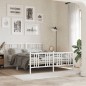 vidaXL Estructura cama metal con cabecero y estribo blanco 160x200 cm vidaXL Estructura cama metal con cabecero y estribo blanco 160x200 cm