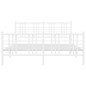 vidaXL Estructura cama metal con cabecero y estribo blanco 160x200 cm vidaXL Estructura cama metal con cabecero y estribo blanco 160x200 cm