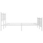 vidaXL Estructura cama metal con cabecero y estribo blanco 160x200 cm vidaXL Estructura cama metal con cabecero y estribo blanco 160x200 cm