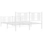 vidaXL Estructura cama metal con cabecero y estribo blanco 160x200 cm vidaXL Estructura cama metal con cabecero y estribo blanco 160x200 cm