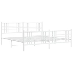 vidaXL Estructura cama metal con cabecero y pie cama blanco 183x213 cm