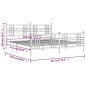 vidaXL Estructura cama metal con cabecero y pie cama blanco 183x213 cm vidaXL Estructura cama metal con cabecero y pie cama blanco 183x213 cm