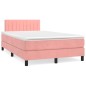 vidaXL Cama box spring con colchón terciopelo rosa 120x190 cm vidaXL Cama box spring con colchón terciopelo rosa 120x190 cm