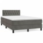 vidaXL Cama box spring con colchón terciopelo gris oscuro 120x190 cm vidaXL Cama box spring con colchón terciopelo gris oscuro 120x190 cm