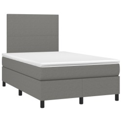 vidaXL Cama box spring con colchón tela gris oscuro 120x190 cm