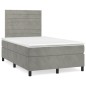vidaXL Cama box spring con colchón terciopelo gris claro 120x190 cm vidaXL Cama box spring con colchón terciopelo gris claro 120x190 cm