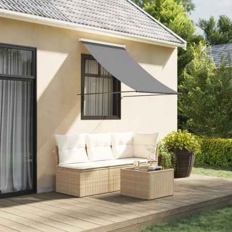 vidaXL Toldo retráctil de tela y acero gris antracita 150x150 cm