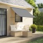vidaXL Toldo retráctil de tela y acero gris antracita 250x150 cm