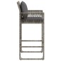 vidaXL Taburetes de cocina con cojines 2 uds ratán sintético gris vidaXL Taburetes de cocina con cojines 2 uds ratán sintético gris