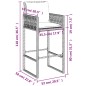 vidaXL Taburetes de cocina con cojines 2 uds ratán sintético gris vidaXL Taburetes de cocina con cojines 2 uds ratán sintético gris