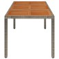 vidaXL Mesa de jardín superficie de madera ratán PE gris 150x90x75 cm vidaXL Mesa de jardín superficie de madera ratán PE gris 150x90x75 cm